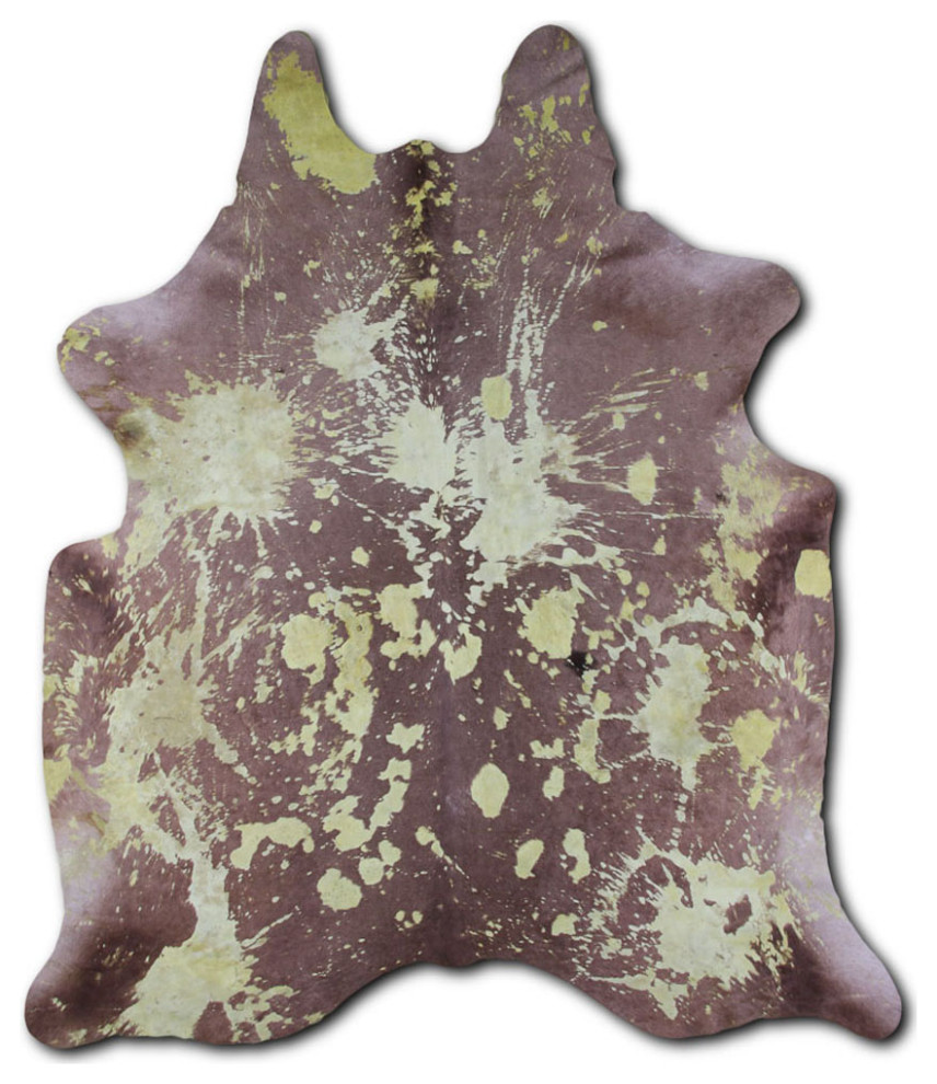 ACID WASHED HAIR ON Cowhide Rug DE DISTRESSED LIME GREEN, 5'x7' to 6'x8