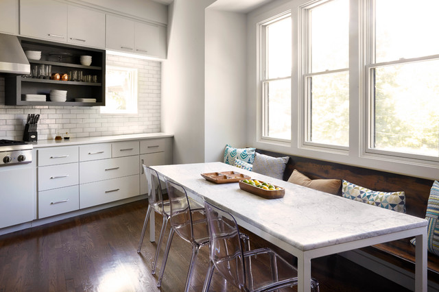 Kitchen Seating Area with Bespoke Banquette contemporary-kitchen