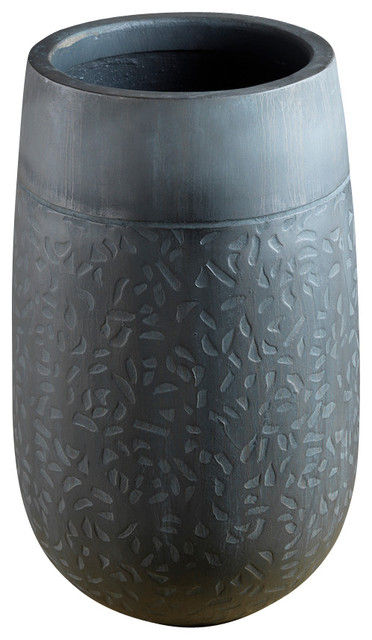 Tall Cement Planter Pot With Rounded Base