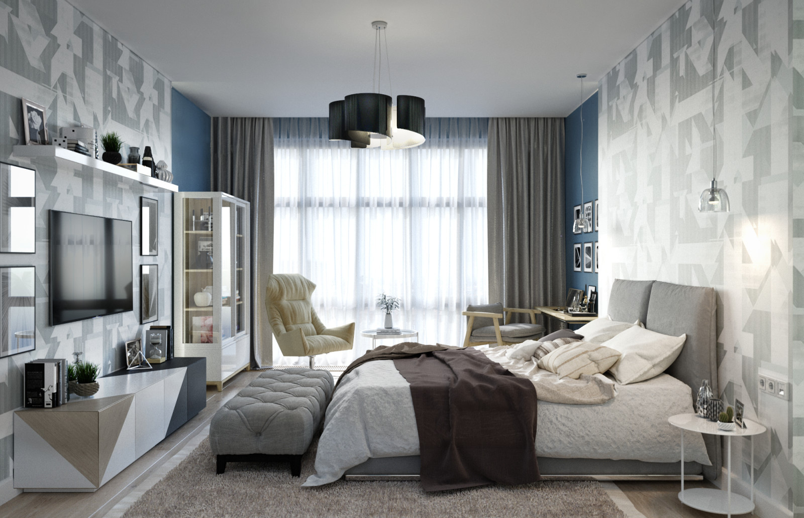 Визуализация спальни "Ребус"