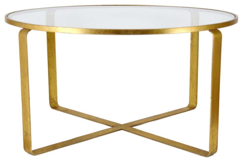 Sansa Gold Round Coffee Table Contemporary Coffee Tables by