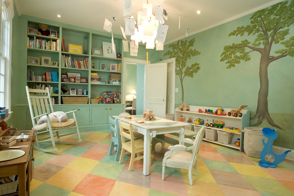 This is an example of a traditional kids' playroom in New York.