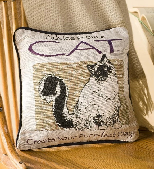 Advice From A Cat Ytn 12 Pillow Contemporary Decorative