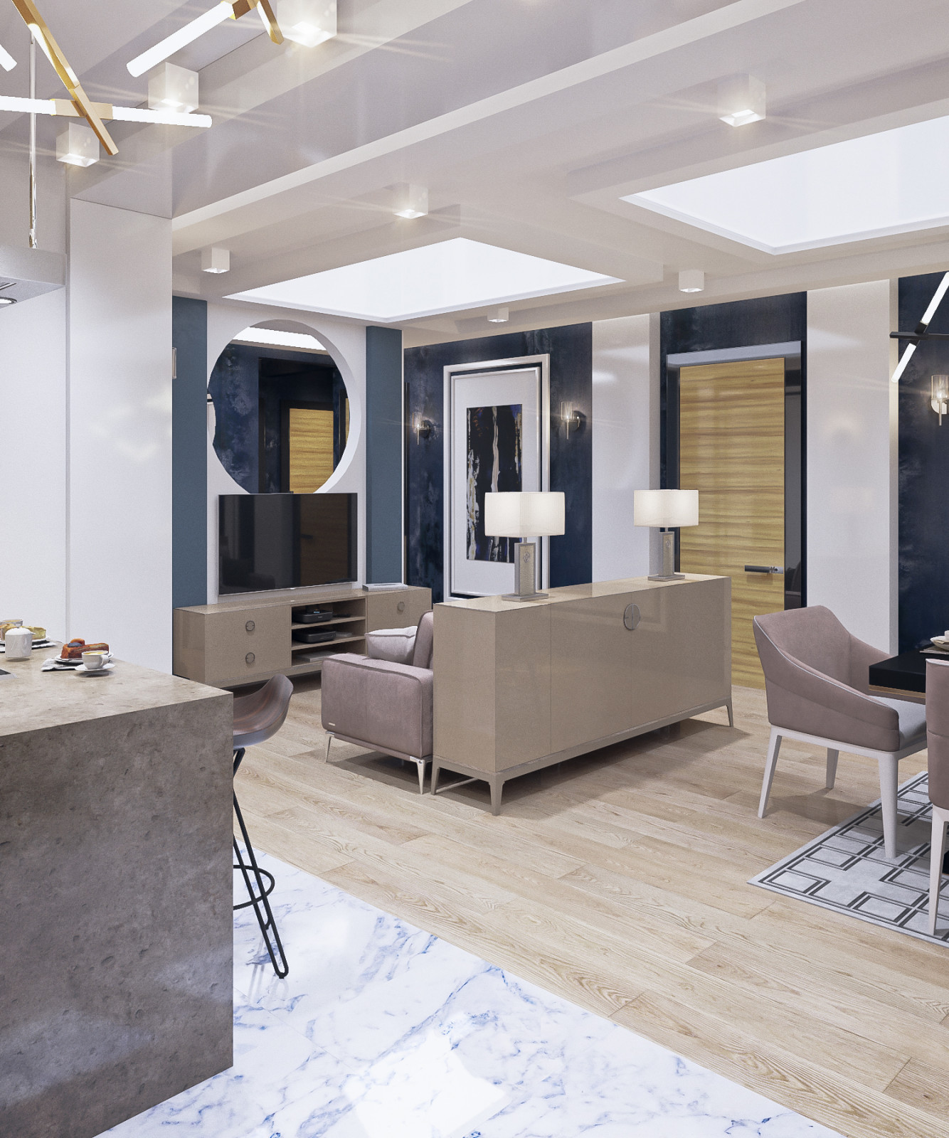 Завершенный проект квартиры на улице Турку, Санкт-Петербург, 140 м.кв.