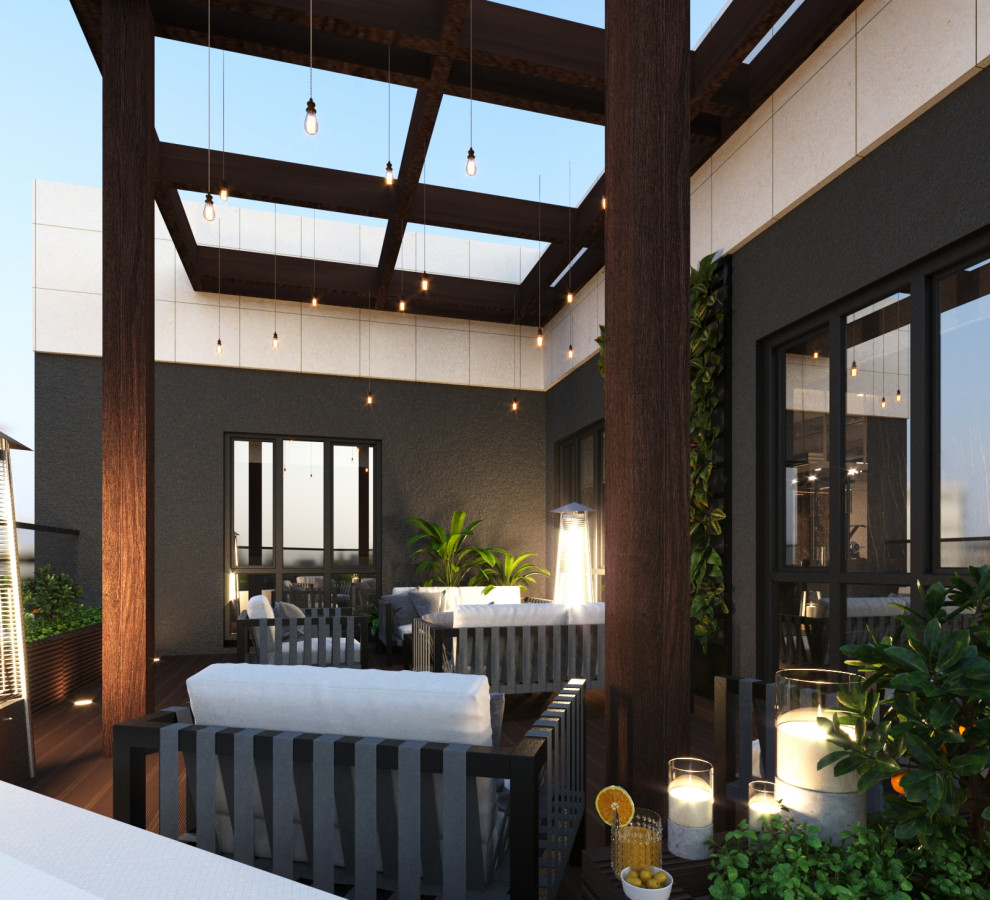 Открытые террасы на последнем этаже