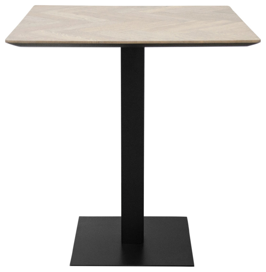 Square Pedestal Dining Table, Versmissen Herringbone, Small