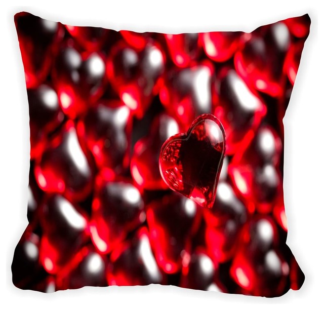 Red Gl Hearts Background Microfiber Throw Pillow Contemporary Red Gl Hearts Background Microfiber Throw Pillow No Fill