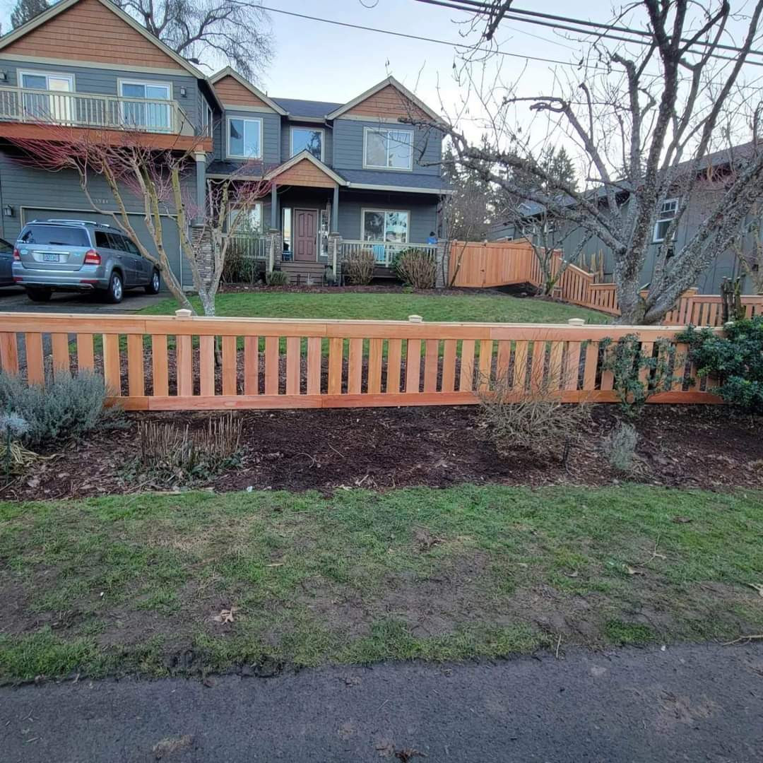 Front yard fence with clear cedar