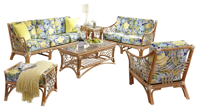 Bali 6 Piece Living Room Furniture Set In Natural Soho Robin Fabric