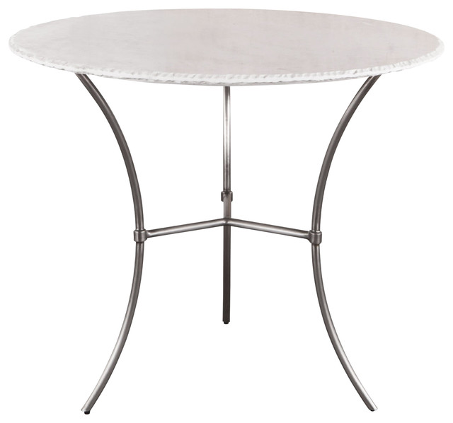 Palm Desert Round White Marble Dining Table