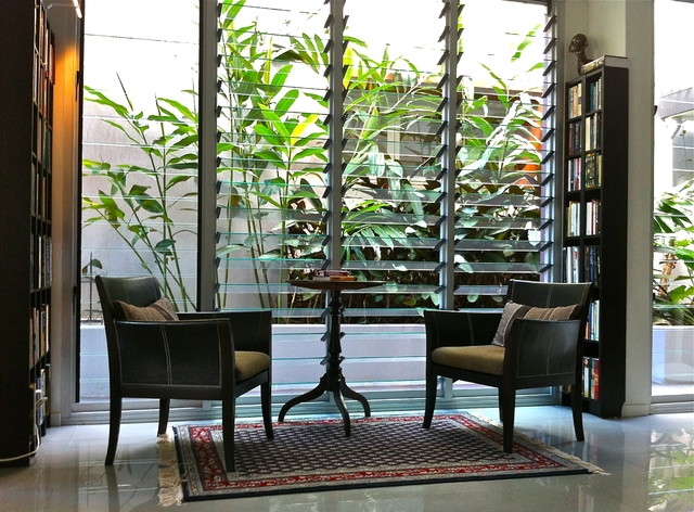 library reading nook tropical-living-room
