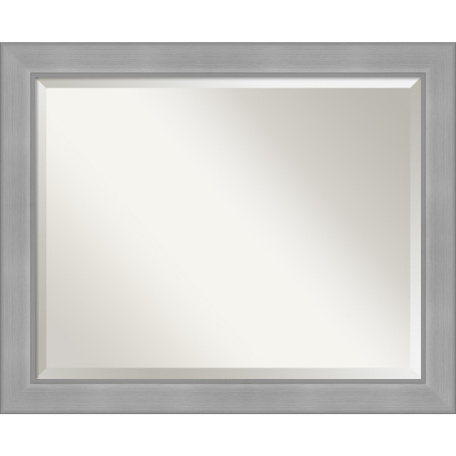 Vista Brushed Nickel Bathroom Vanity, Brushed Nickel Rectangular Vanity Mirror