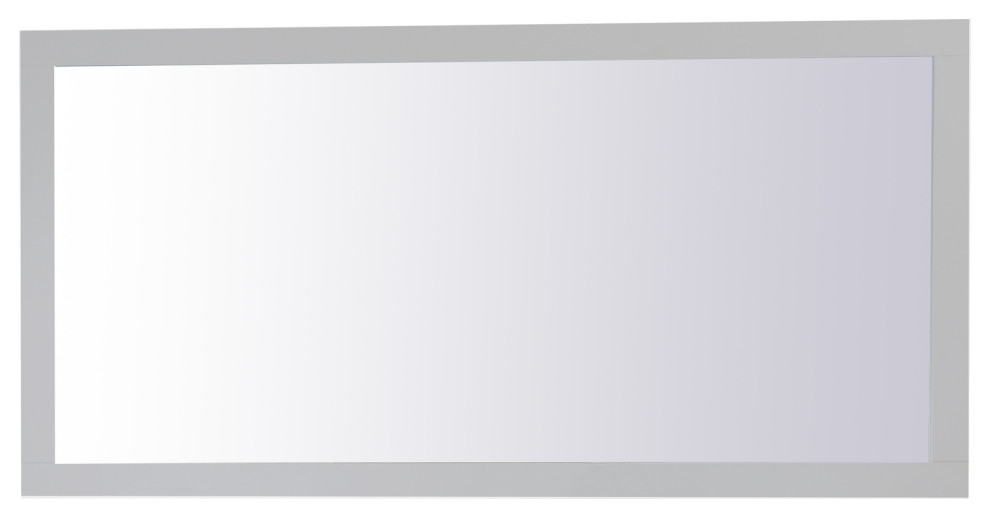 Aqua Rectangle Vanity Mirror 72 Inch In Grey Contemporary Bathroom