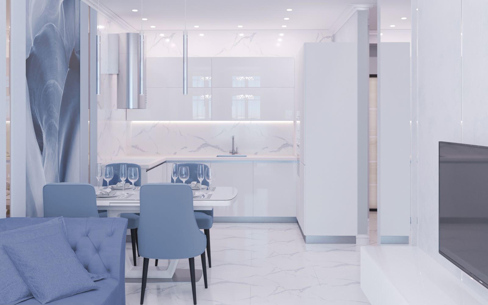 Дизайн-проект 4-х комнатной квартиры 92 м2  ЖК Новые Горизонты