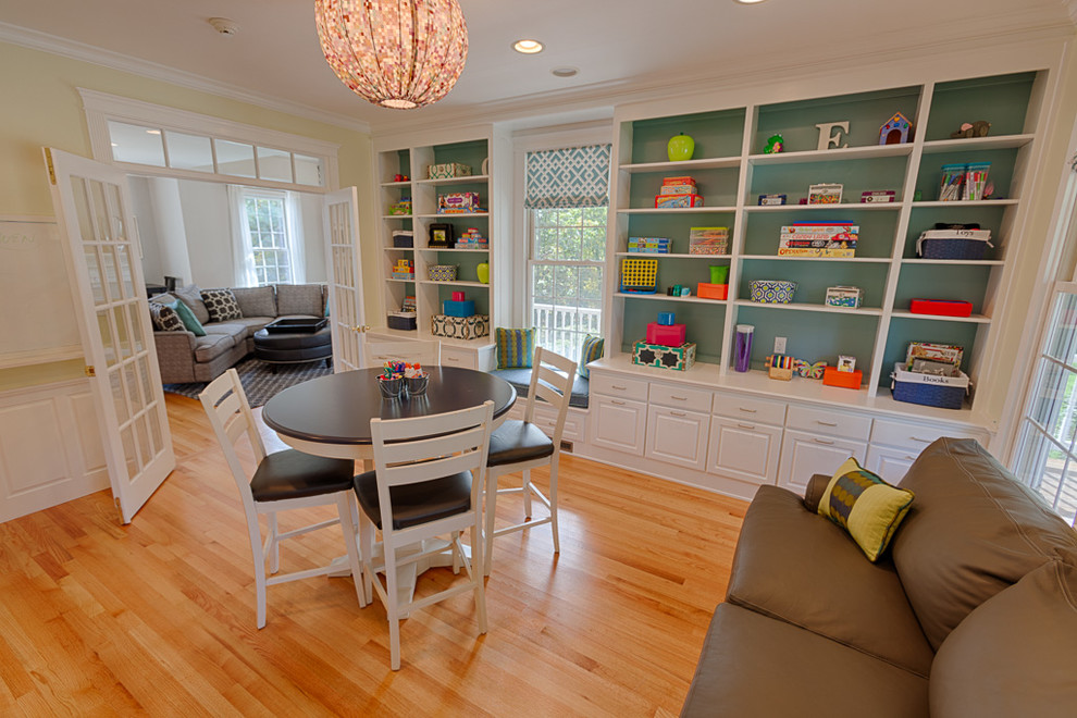 This is an example of a transitional kids' playroom in Boston.