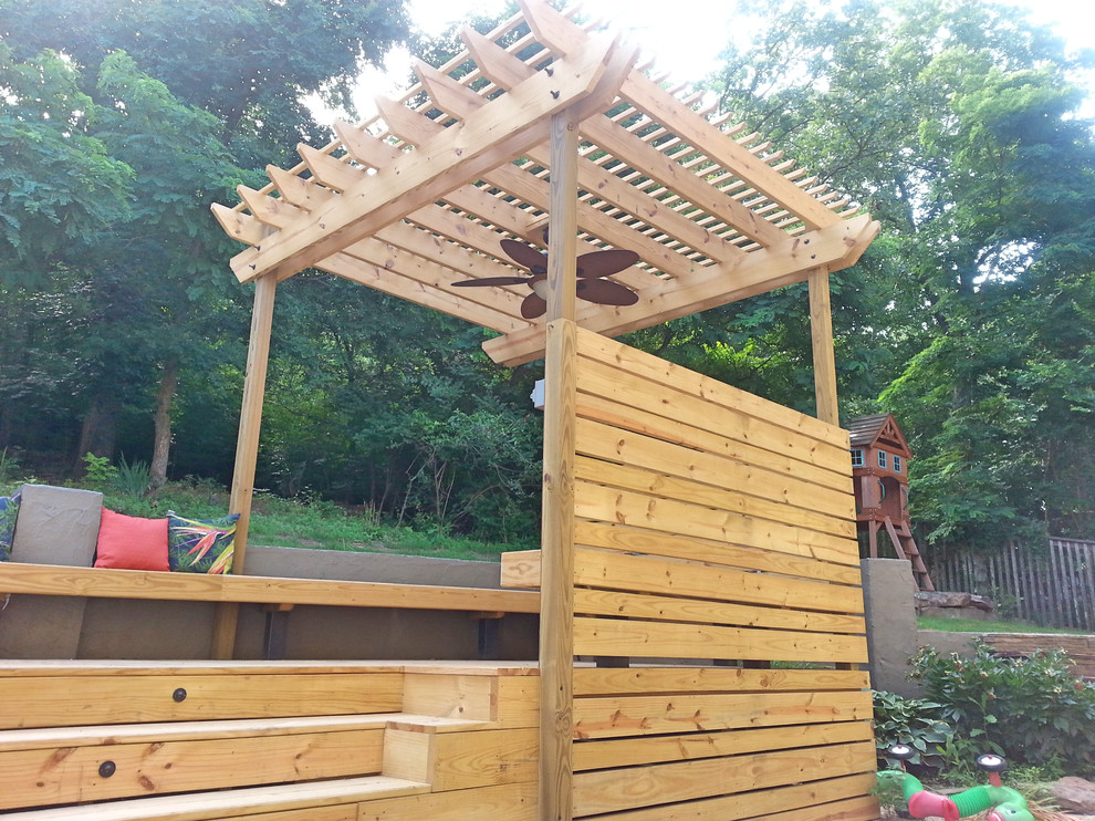 Deck - large backyard deck idea with a pergola