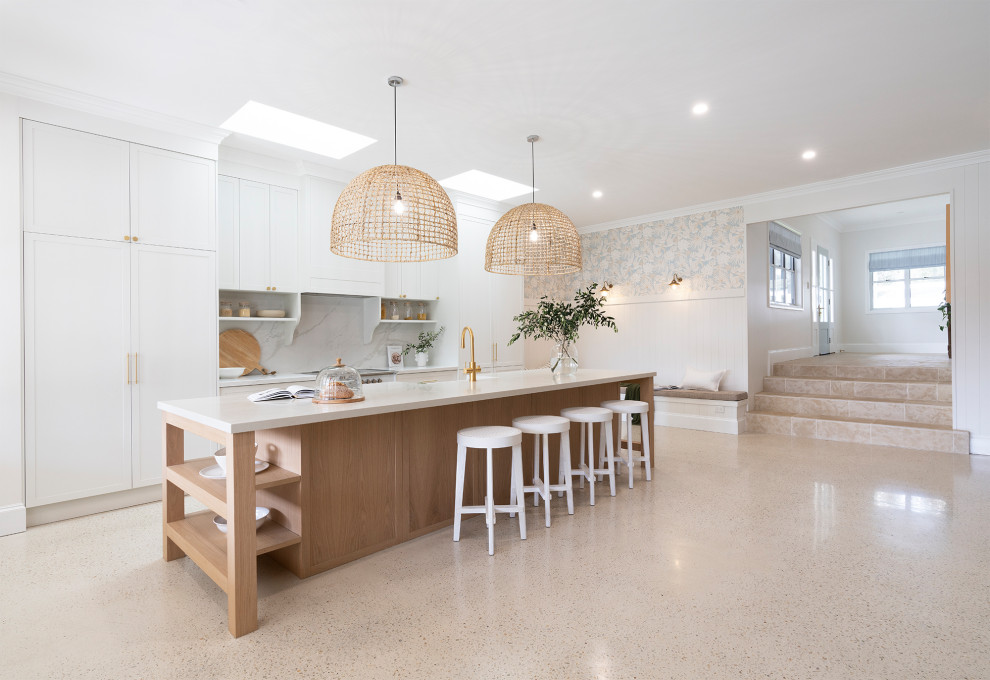 Inspiration for a beach style kitchen in Brisbane.