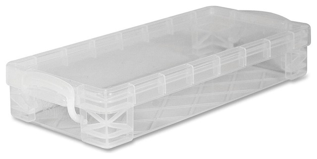 Advantus Super Stacker Stackable Pencil Box W Plastic Advantus Super Stacker Stackable Pencil Box W Plastic Clear