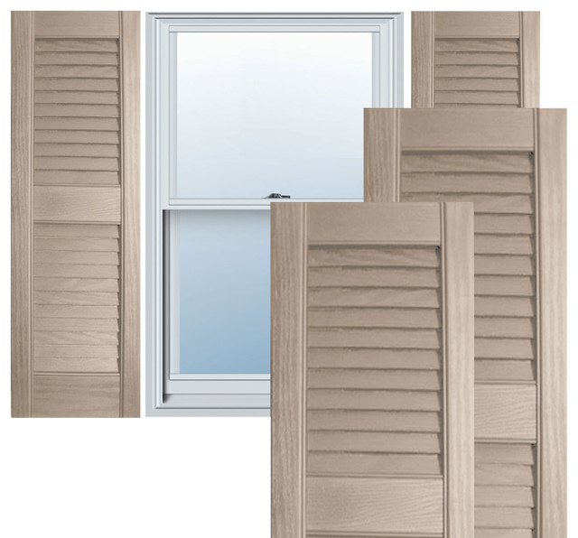 Builders Choice Vinyl Open Louver Window Shutters, w/Instl Builders Choice Vinyl Open Louver Window Shutters, w/Instl