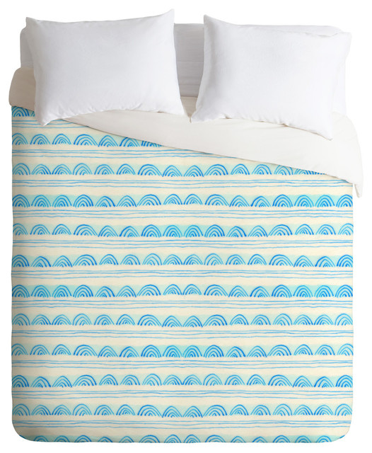 Deny Designs Cori Dantini Blue Scallops Duvet Cover Beach Style