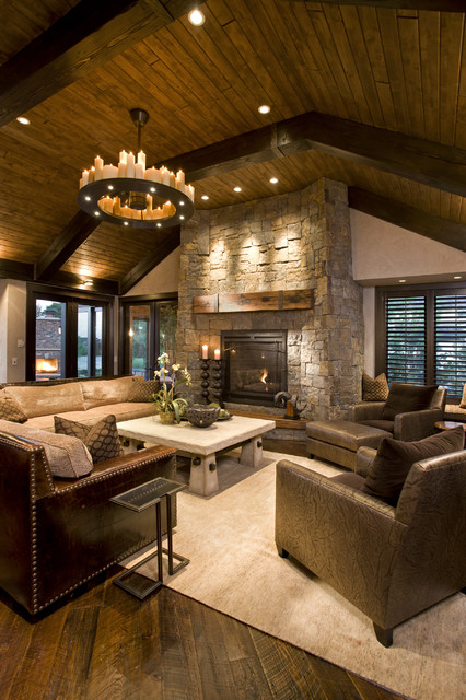 Rustic Family Room Rustic Family Room Minneapolis By