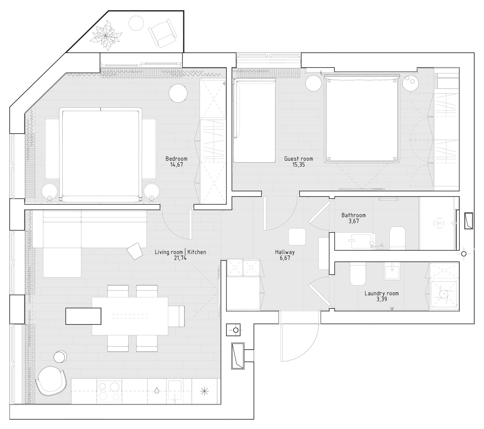 Светлая квартира в Сочи