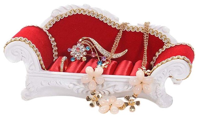 Creative Long Red Sofa Jewelry Storage Box Jewelry Display Stand Traditional Jewelry Boxes And Organizers By Blancho Bedding