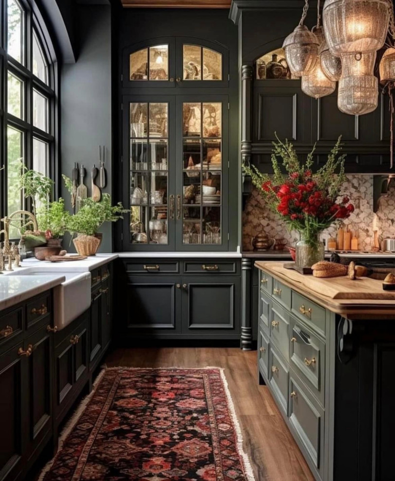 Moody Kitchen and Mudroom design: Cabinets, Countertops, Hardware ...
