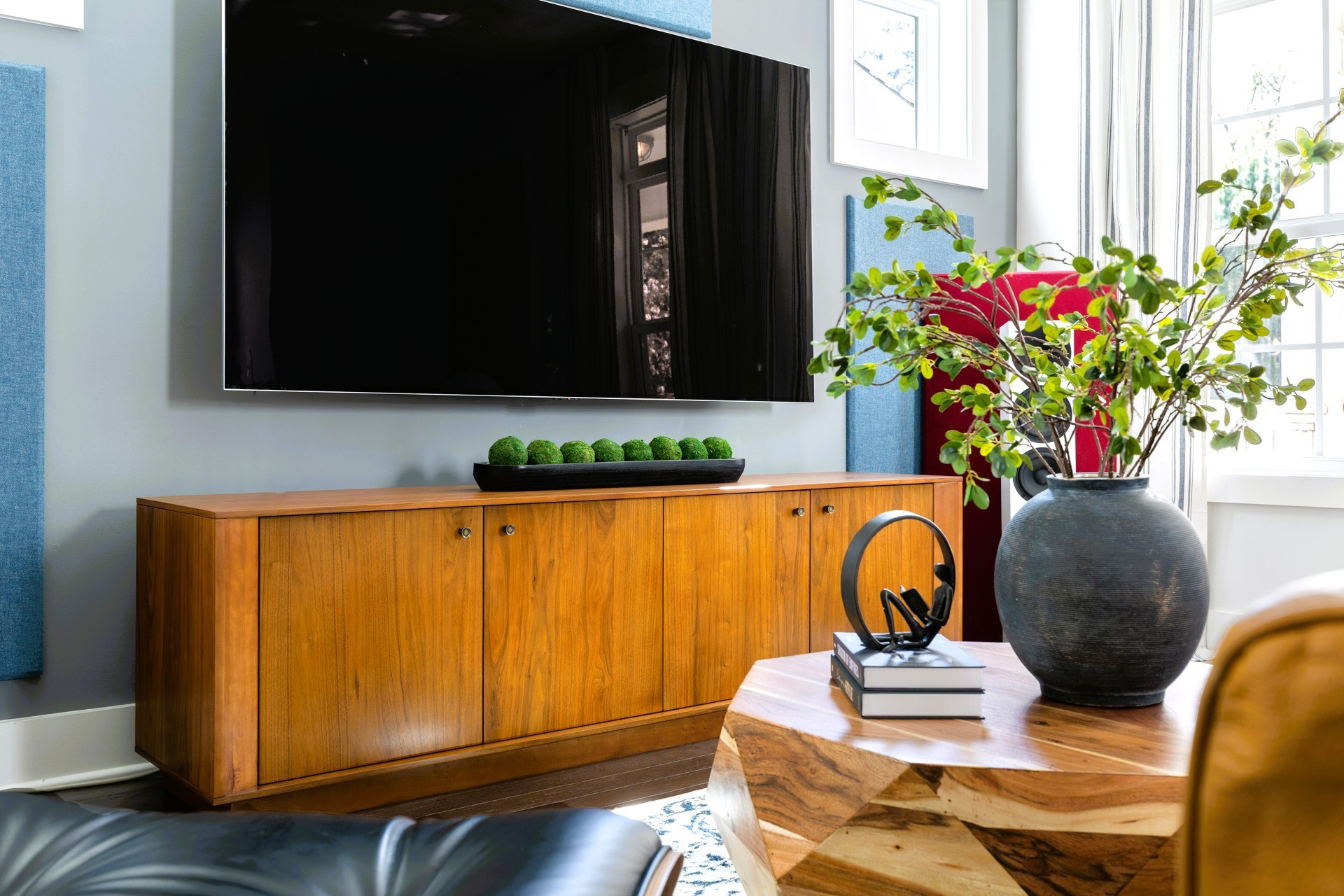 Eclectic Midcentury Living Room & Dining Area – Hillsborough, NC