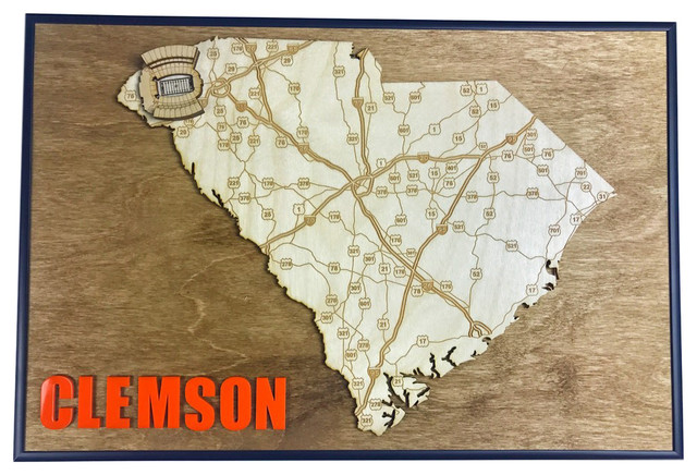 State Shape Art South Carolina Clemson F Howard Field
