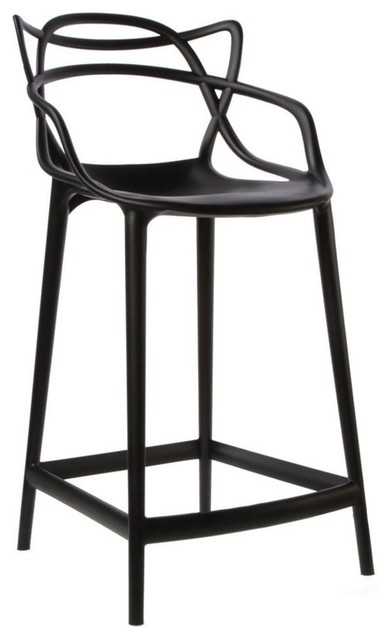 Masters Modern Counter Stool, Modern Black Counter Stools With Backs