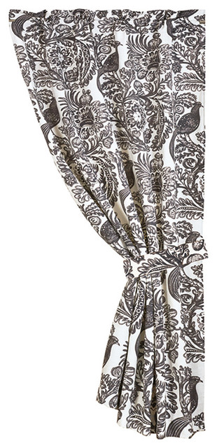 Black Bird Toile Curtain Traditional Curtains By Hiend Accents Black Bird Toile Curtain