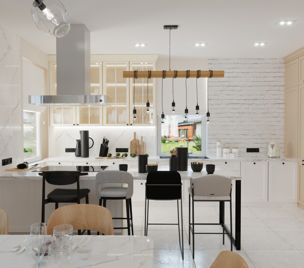 Кухня-гостиная в загородном доме