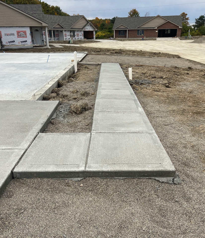New Home Foundation, Sidewalk, and Porch