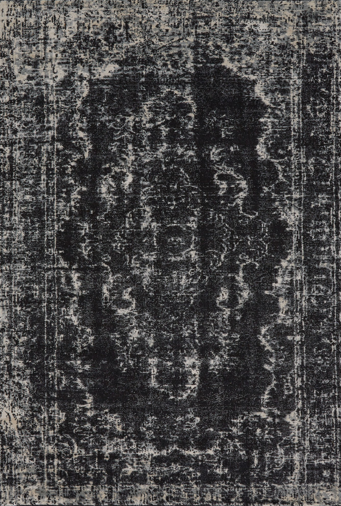 Weave & Wander Guilia Rug, Black/Ecru, 1'8"x2'10"