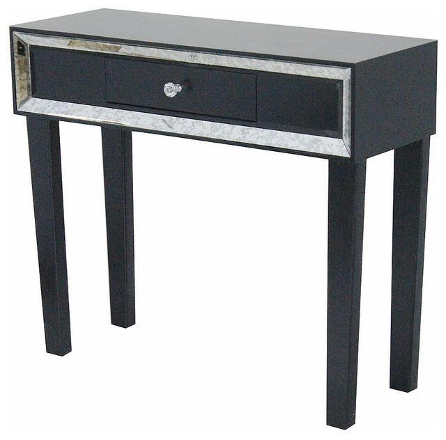 31 Wood Console Table With A Drawer And Framed With Mirror