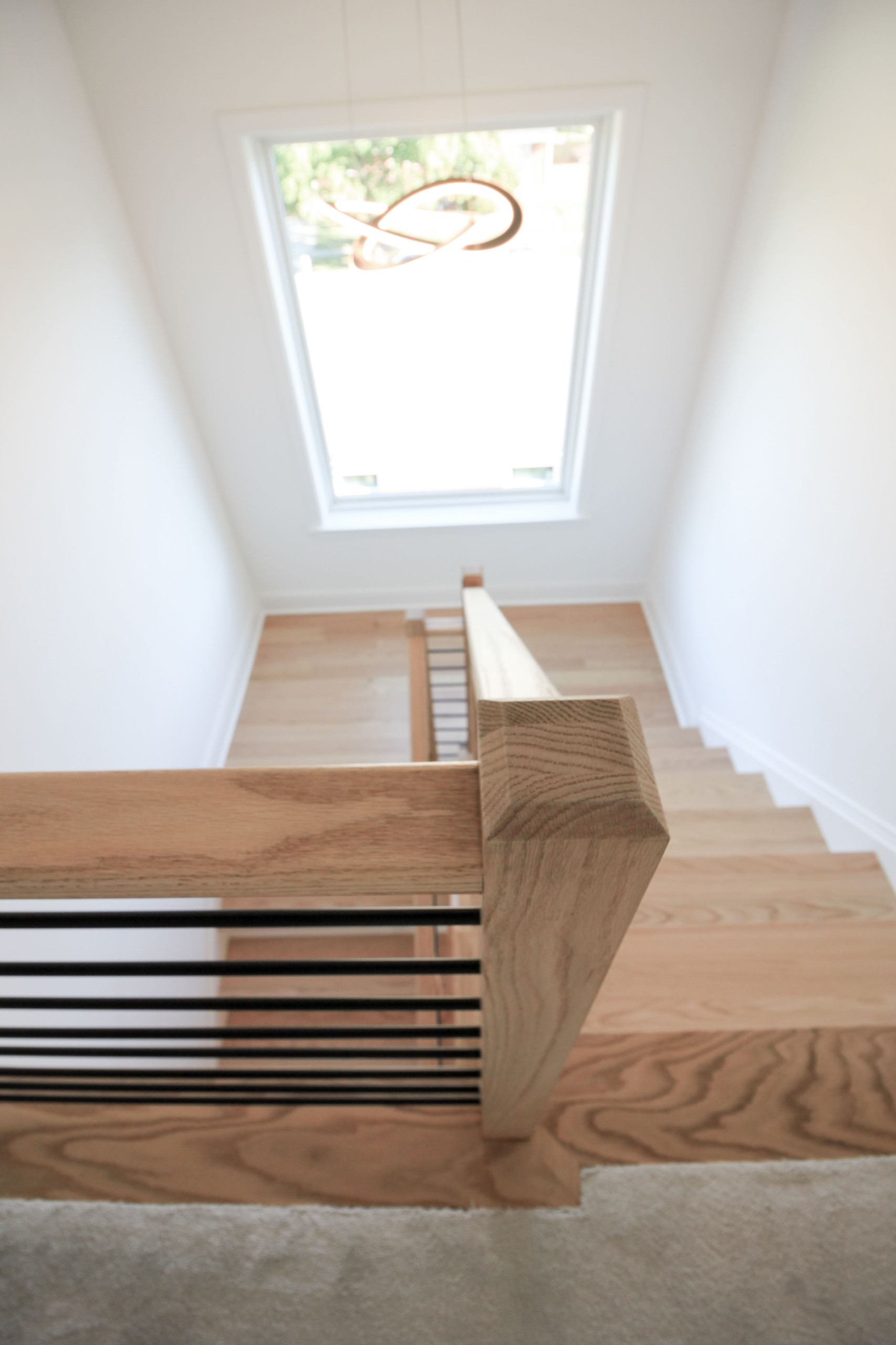 94_Neutral Color Floating Staircase with Metal Balusters, Bethesda MD 20817