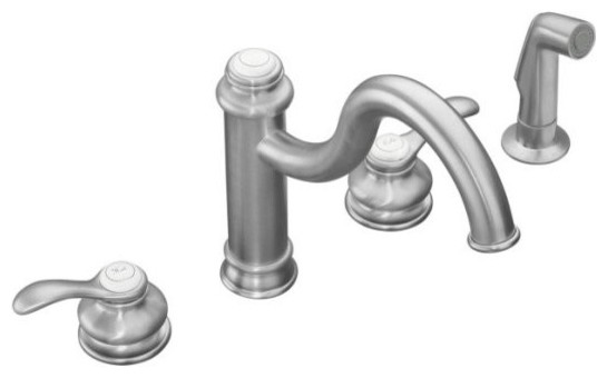 KOHLER K-12231-G Fairfax High Spout Kitchen Sink Faucet with Matching Sidespray