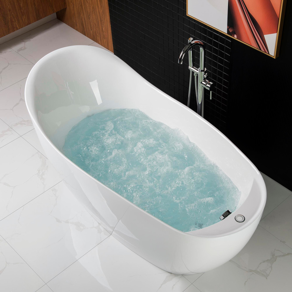 Woodbridge 67" Deluxe Air Bubble Freestanding Bathtub Contemporary