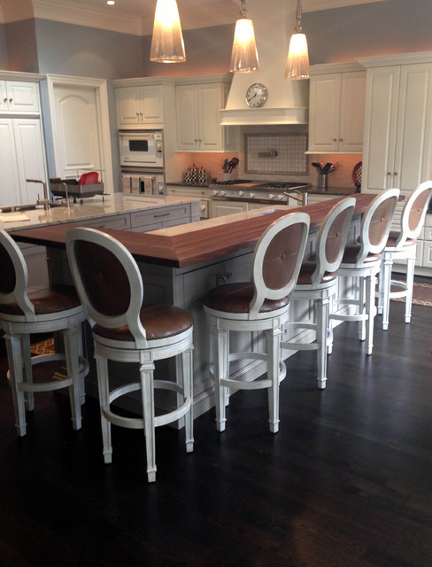 Ontario Canada Traditional Walnut Raised Kitchen Countertop