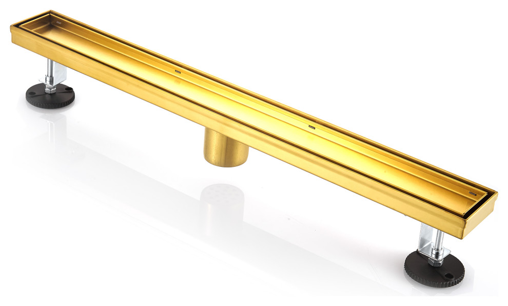 Stainless Steel Rectangular Linear Shower Floor Drain, 24