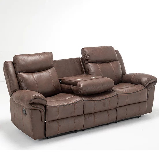 Lhindos 3 Piece Polished Microfiber Reclining Sofa Set, Tan