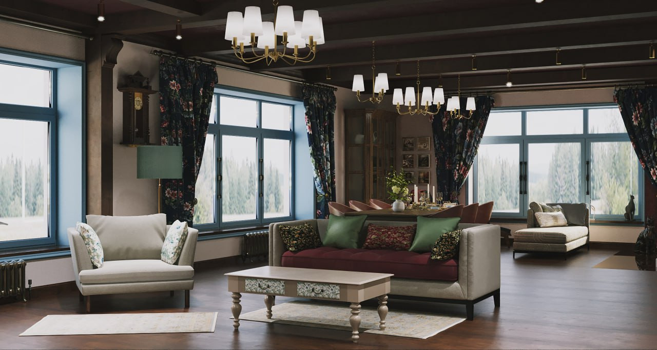 Усадьба с двумя флигелями.