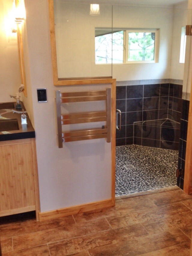 Bathroom - rustic bathroom idea in Denver