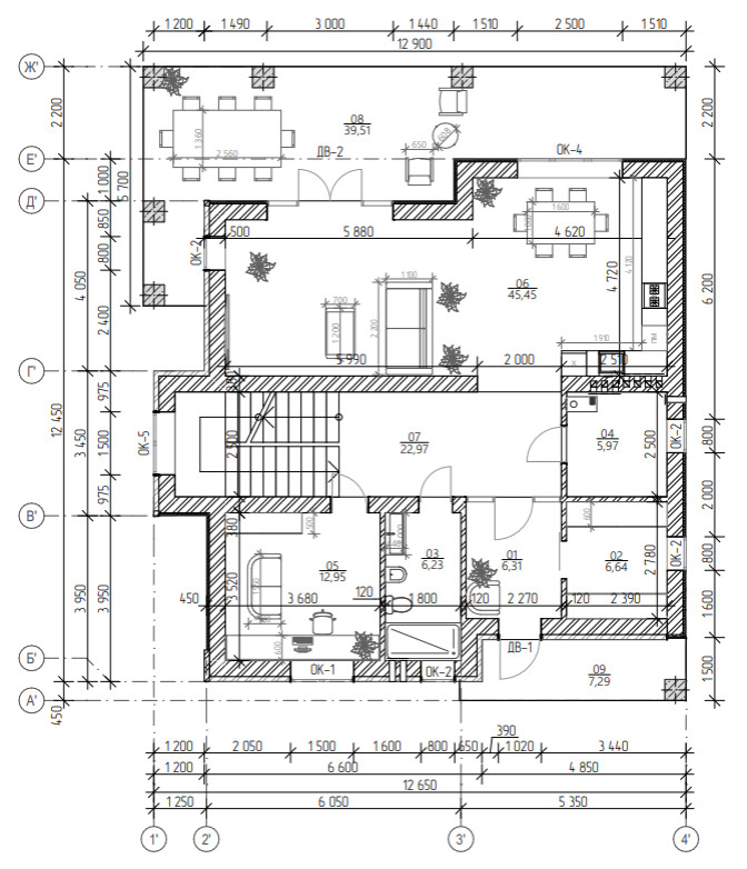 Проект двухэтажного дома 290 квм
