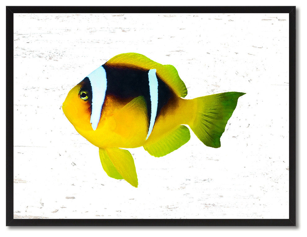 Yellow Tropical Fish Painting, 28"x37"