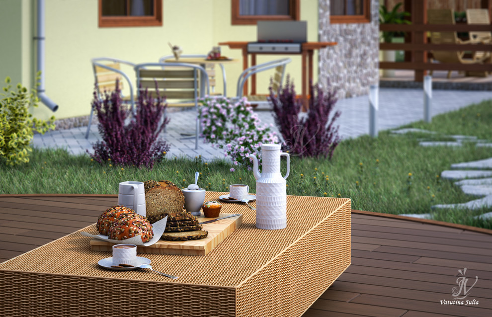 Визуализация индивидуального двухэтажного дома с эркером