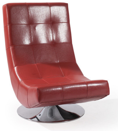Mario Swivel Chair Bonded Leather Contemporary Armchairs And