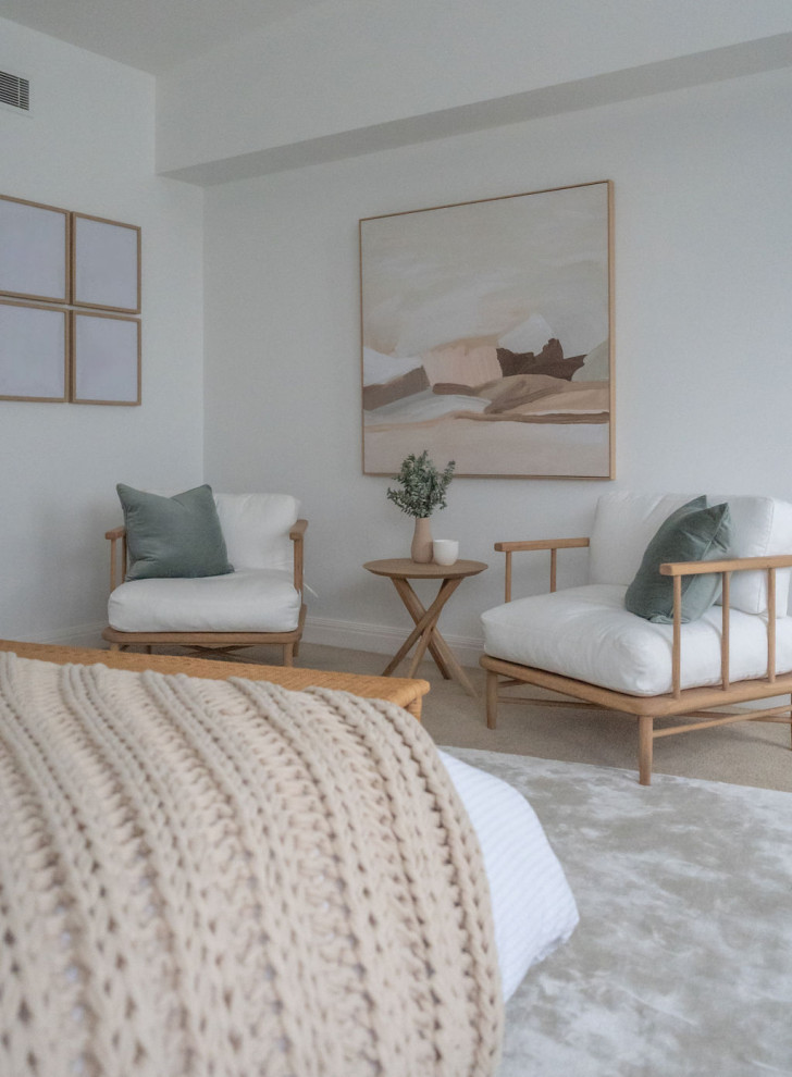 Inspiration for a beach style master bedroom in Other.