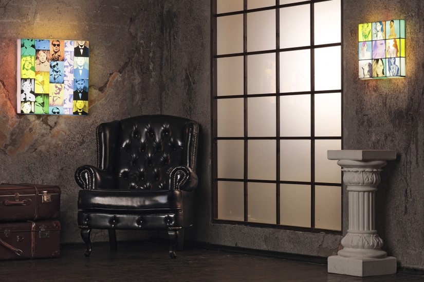 Светильники с фото в гостинную